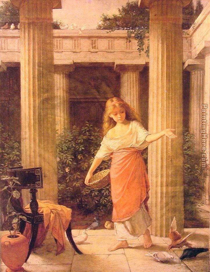In the Peristyle painting - John William Waterhouse In the Peristyle art painting